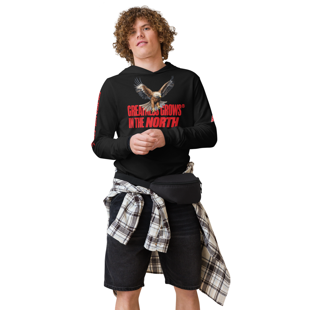 Long Sleeve Hooded Greatness Grows In The North Graphic Tee