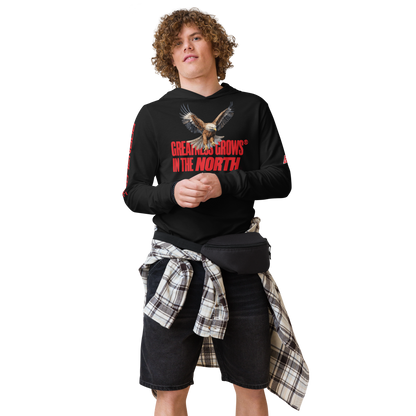Long Sleeve Hooded Greatness Grows In The North Graphic Tee
