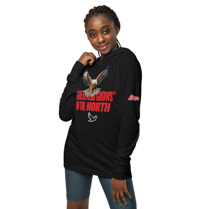 Long Sleeve Hooded Greatness Grows In The North Graphic Tee