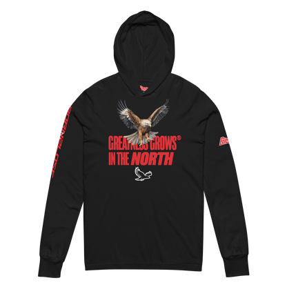 Long Sleeve Hooded Greatness Grows In The North Graphic Tee